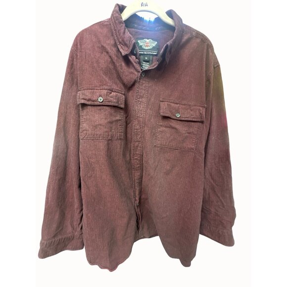 Harley-Davidson Mens XL Maroon Genuine MotorClothes Long Sleeve Shirt - Picture 6 of 10